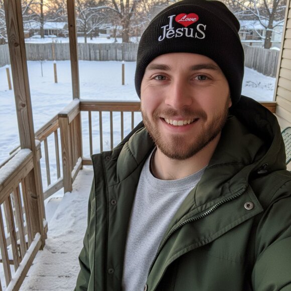 I Love Jesus Winter Hat Embroidered Skull Beanie Cap – Warm Lined, Black, NWT - Picture 2 of 3